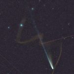 ثبت تصویر شگفتانگیز از دنبالهدار لمون و شهابسنگ در آسمان