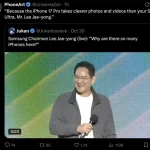 واکنش رئیس سامسونگ به تعداد زیاد آیفون‌ها در یک رویداد عمومی + ویدئو