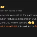 مشخصات ویوو ایکس فولد ۶ فاش شد: دوربین ۲۰۰ مگاپیکسلی در بدنه تاشو